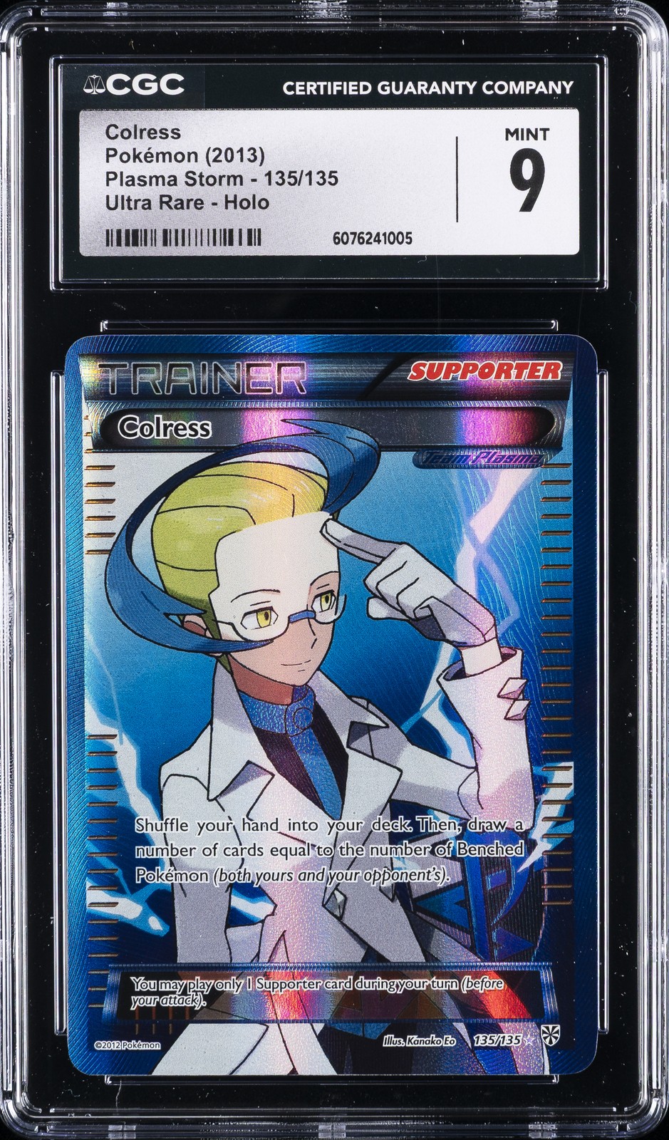 2013 POKEMON PLASMA STORM - ULTRA RARE - HOLO #135/135 COLRESS CGC 9