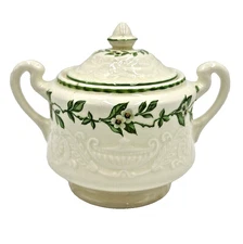 Adam Antique by Steubenville Orange Blossom Pattern Two Handle Sugar Bowl w/ Lid