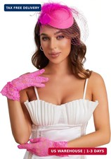 20s 50s Pillbox Derby Fascinator Hat Veil Feather Fascinators Hair Clip Wedding