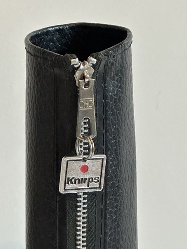 Knirps Automatic Umbrella Black Leather Look CASE ONLY Vintage Hook Handle Model