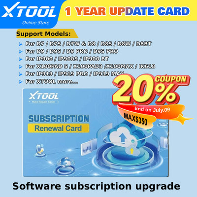 XTOOL Software Subscription Upgrade Card- 1 Year For D7/D8/D9/X100/IP all XTOOL