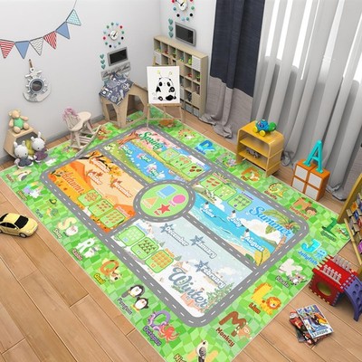 Kids Playroom Rug 3' X 5' - Non-Slip Educational ABC Mat for Boys Room