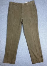 Polo Ralph Lauren Pants Mens 38 Brown Khaki Corduroy Flat Front Trousers Casual