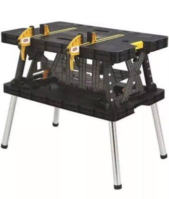 Keter Pro Series Tragbare klappbare Arbeitstischbank mit Klemmen   
