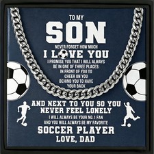 To My Son Cuban Chain Necklace From Dad, Father To Son Birthday Graduation Gift