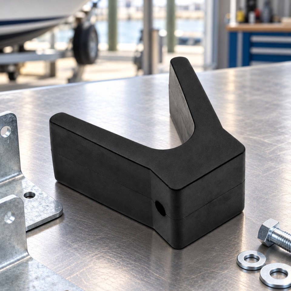 Boat Trailer Stop Impact Absorbing Molded Rubber Bow Stop with Mounting ...