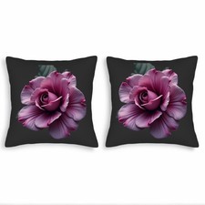 Set of 2 Decorative Throw Pillow Covers 18x18in - Vibrant Purple Design