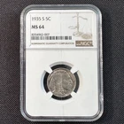 1935-S Buffalo Nickel NGC MS64 San Francisco Mint Better Date w/ VIDEO TONED