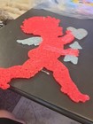Vintage Melted Plastic Popcorn Cupid Valentine Decoration 20" Angel Glitter  — photo 4