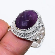 Natural Amethyst Gemstone Handmade 925 Sterling Silver All Size Ring For Gift