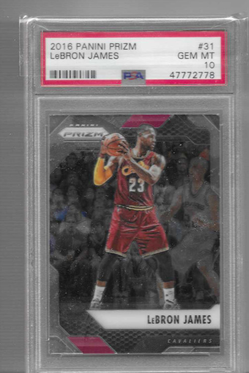 2016 Panini Prizm #31 LeBron James Cleveland Cavaliers PSA 10 GEM MINT