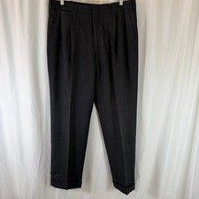 Vintage Polo Ralph Lauren Wool Dress Pants Men's 34x30 Grey Pleated Made USA
