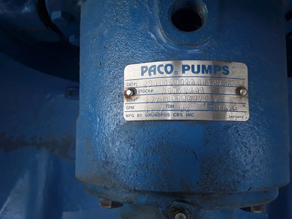 MOTOR BALDOR 125 HP 444HP cuadro con bomba PACO 4200 GPM Foto 3 de 4