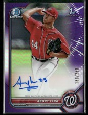 Andry Lara 2022 Bowman #CPA-AL Chrome Auto Purple Refractors 1st #/250