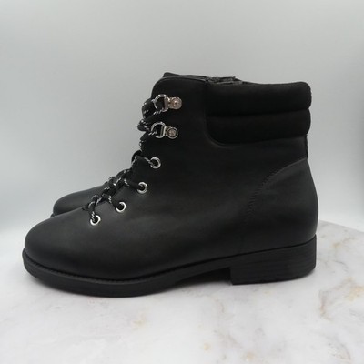 Avenue Cloudwalkers Boots Womens Size 10W Black Helga Hiker Lace Up Side Zip