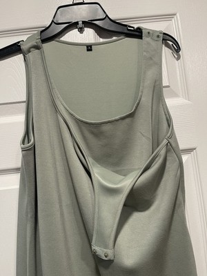 Nursing Sleeveless Midi Dress with Side Slit Size Large