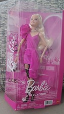 Barbie Deluxe Style Doll #15 in Hot Pink Barbiecore Dress, Blonde High Ponytail,