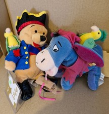 PIRATE WINNIE THE POOH & EEYORE PLUSH DISNEY STORE BEANIES TEDDY BOTH WITH TAG