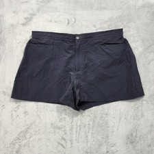 Lands' End Swim Shorts Womens 6 Black Solid Elastic Waist Lined Stretch Beach