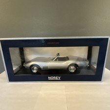 NOREV 1969 Chevrolet Corvette Convertible 1:18 Diecast Silver Collectors Car