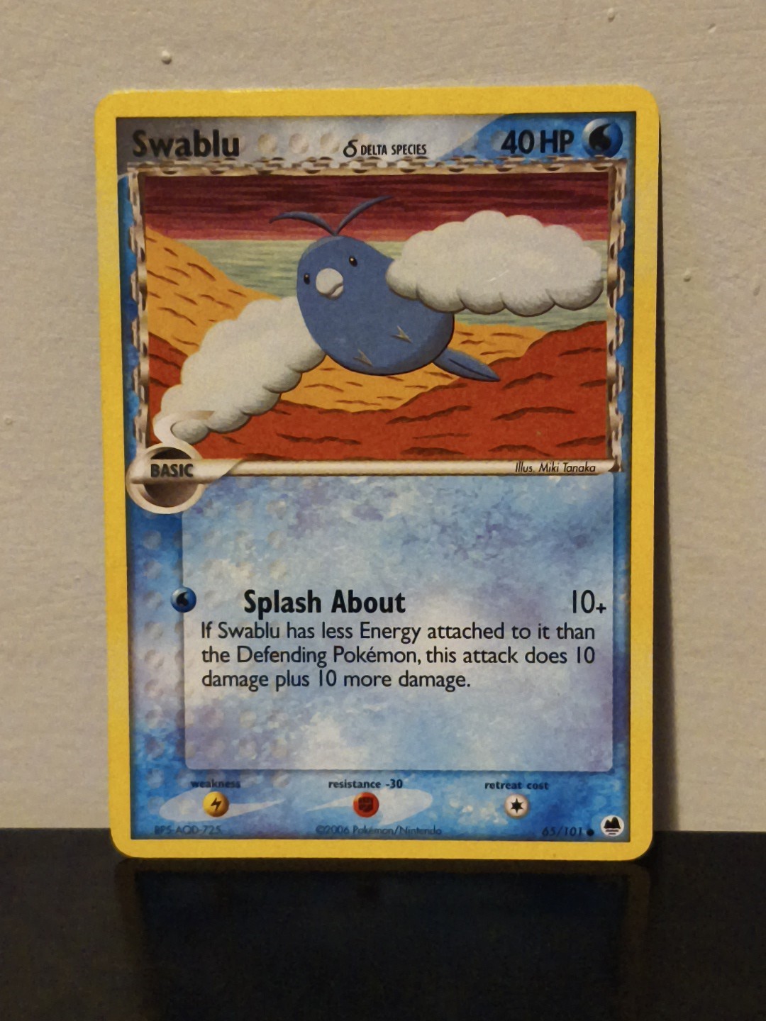 Pokemon EX Dragon Frontiers 65/101 Swablu Card