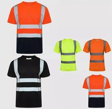 GM Hi Vis T Shirt Mens High Visibility Reflective Short Sleeve Safety Work Top