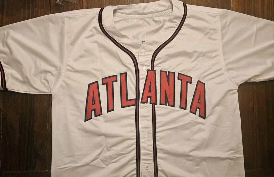 Camiseta de béisbol blanca autografiada/firmada de Marcell Ozuna Atlanta Beckett certificado de autenticidad BAS Foto 3 de 3