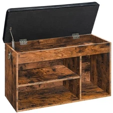 Shoe Storage Bench with Padded Cushion, Entryway Bench with Flip-Open Storage