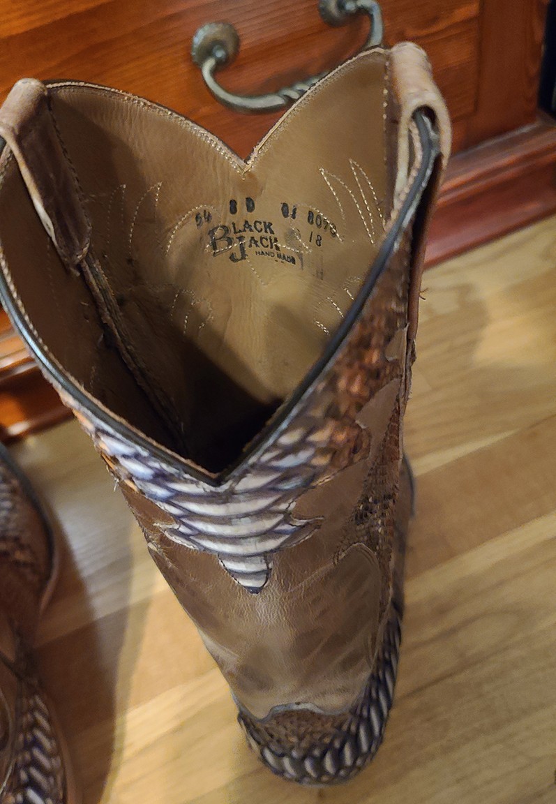 Black Jack Colored Python with Collar Cowboy Boot… - image 7