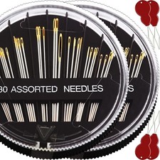 60 Pack, Premium Sewing Needles for Handsewing, Assorted Sizes, 6 Sizes Sewing S