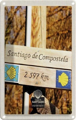 Blechschild 18x12 cm Spanien Santiago de Compostela Bildmotiv Reisemotiv Abenteu