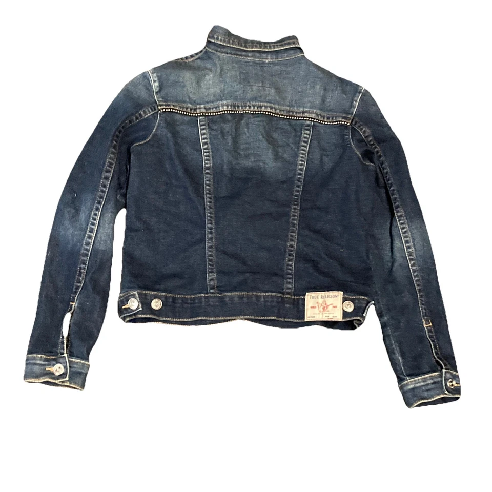 Abrigo de camionero True Religion para mujer talla mediana chaqueta vaquera con botones delanteros Y2K Foto 4 de 4