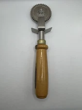 Vintage Ravioli Cutter/ Pastry Crimper  Wood Handle
