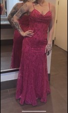 PINK FASHION NOVA SEQUINED FORMAL DRESS SIZE SMALL