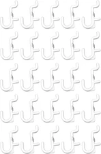 JSP Manufacturing Non-Locking Plastic J Hooks for Pegboard (50 Pack, White)