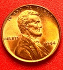 1944-P Lincoln Wheat Cent Penny GEM RED BU From an Original Bank Roll