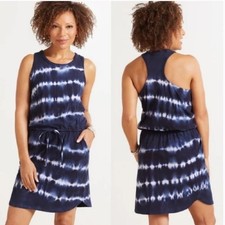 Sundry Weekender Tie Dye Tank Dress Womens XL Blue Racerback Mini Athleisure