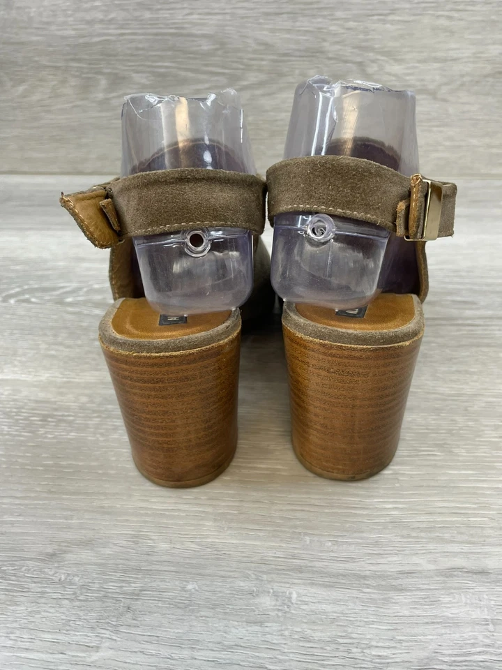 Alberto Fermani Ancona Mujer 9 Marrón Cordones Cuero Tacón Punta abierta Correa al tobillo Foto 4 de 4