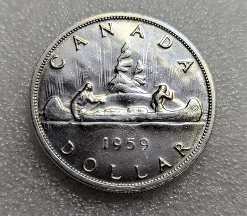 1959 Silver Dollar Canada UNC Queen Elizabeth II #147A