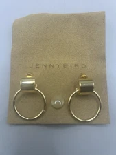 Jenny Bird Faye Door Knocker Pierced Earrings Gold Tone