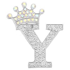 Letter Brooch Pins, Alphabet Y Lapel Badges Pin, Silver Tone