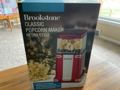Brookstone Classic Style Popcorn Machine, Air Popper Maker Red Collage  Dawn NEW