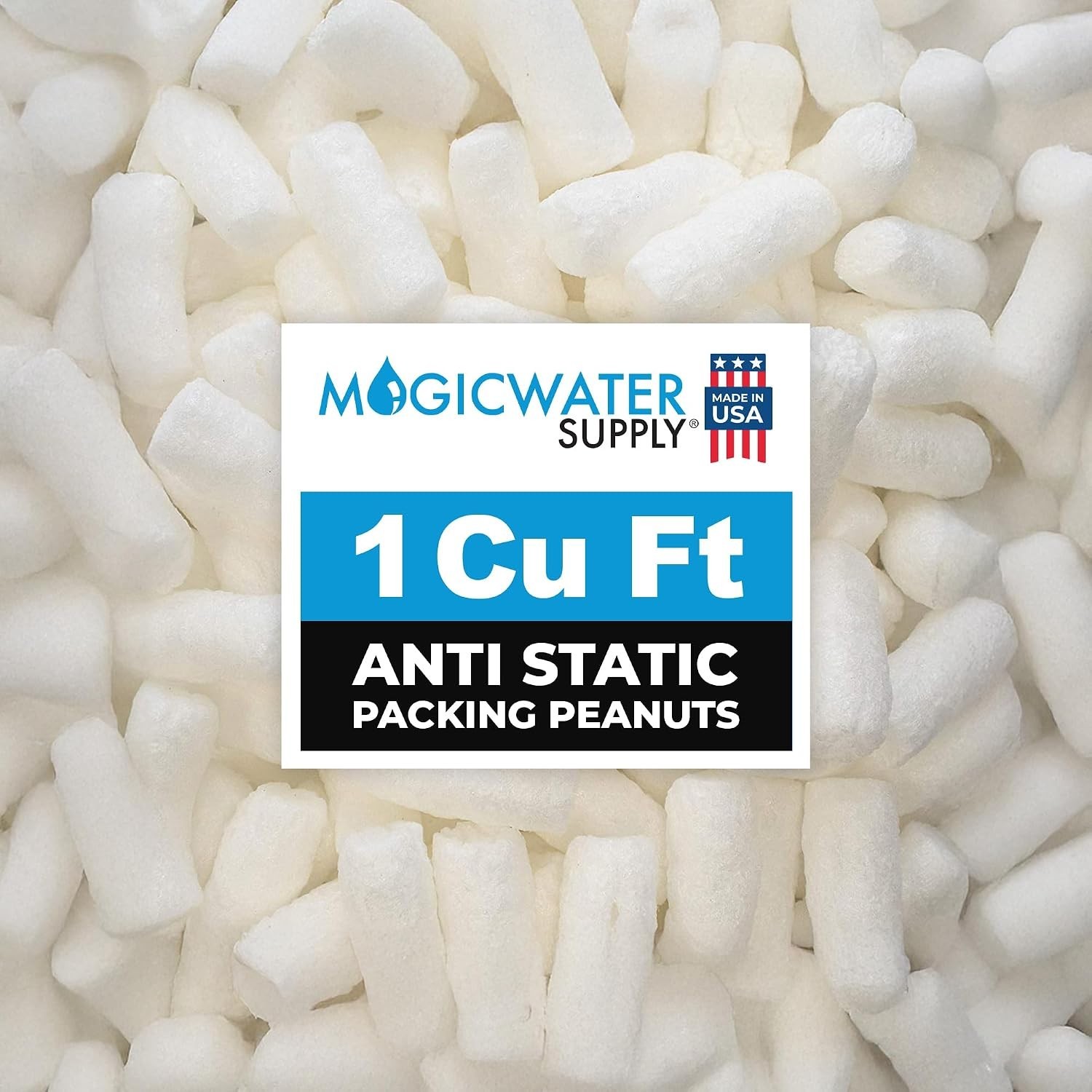 MagicWater Packing Peanuts for Shipping - 1 Cu Ft - Bio Tube Dissolves in Water