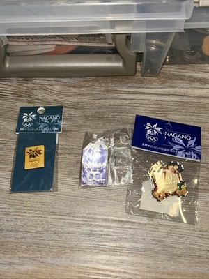 Lot 3 Nagano Olympic Pins NIP 1st Anniversary Sister City