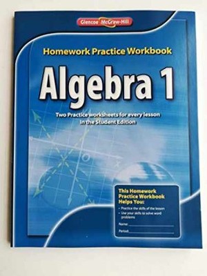 Algebra 1, Homework Practice Workbook - Paperback, by McGraw Hill - Acceptable p