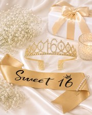 Birthday Crown And Dash Birthdays Sweet 16 Golden Rose
