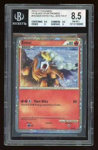 2010 Pokemon Entei Holo #HGSS20 Heartgold & Soulsilver Black Star Promo BGS 8.5