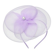 Fascinators Hats for Women, Tea Party Hat Mesh  1Pcs  Purple Pink