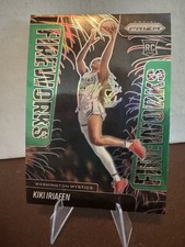 2025 Panini WNBA Prizm - Kiki Iriafen #13 - Rookie Fireworks Green Prizm (RC)