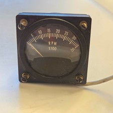 Vintage Aircraft Tachometer RPM X100 0-3500 RPM Analog Gauge Instrument Untested